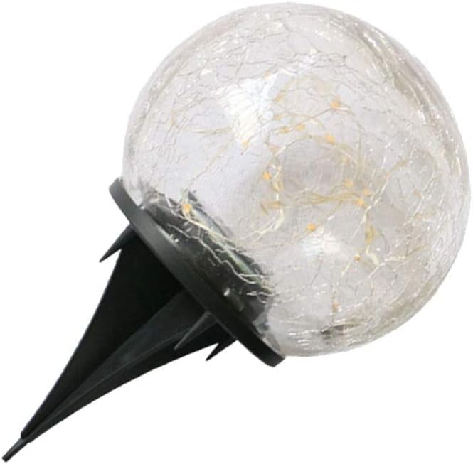 Uonlytech Cracked Glass Ball Lights Solar Gazing Ball Light 3.94 Inch Outdoor for Garden Pool Yard Pathway Patio Decor