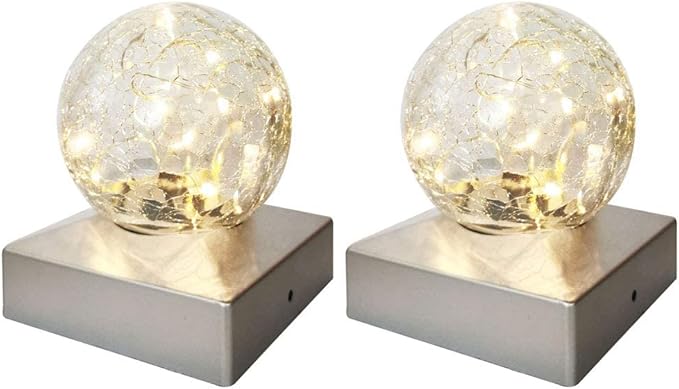 SUNNYPARK 2PK Solar Post Cap Lights -Waterproof Outdoor Cap Lights for Deck, Fence, Patio, LED Garden Decorative | Lumora
