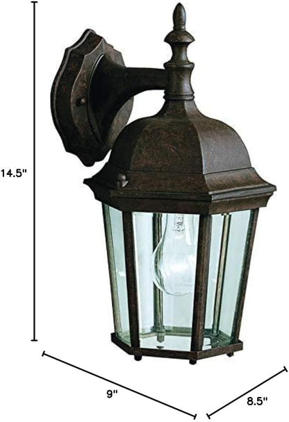 Kichler Madison 14.75" 1 Light Outdoor Wall Light with Clear Beveled Glass in Tannery Bronze
