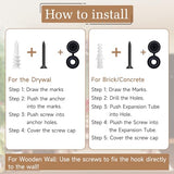 2Pack 2.5In Ceiling Hooks for Hanging Plant, Wall Hanger Plant Holder Black