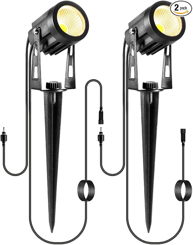 2 Pack Extension Lights Each with 3M/9.84ft Cables for Warm White Landscape Lights - Outdoor Security Flood Light | Lumora