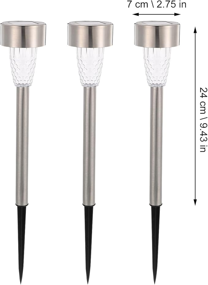 Angoily 12pcs Lawn Lamp Outdoor Solar Pathway Lamp Motion Sensor Outdoor Lights Patio Lights Solar Walkway s Stake Stainless Steel Insert into The Ground Small Tube