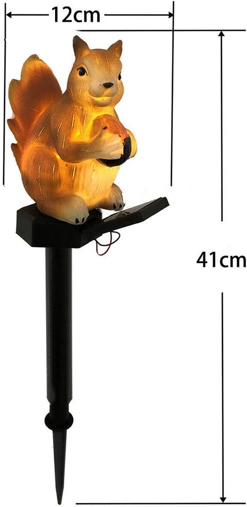 Squirrel Solar Garden Stake Light, Auto ON/Off Garden Squirrel Statues Decorative Light, Waterproof Outdoor Figurine Lights, Energy-Efficient Landscape Lighting for Lawn, Patio, Pathway(SIZE:16inch)