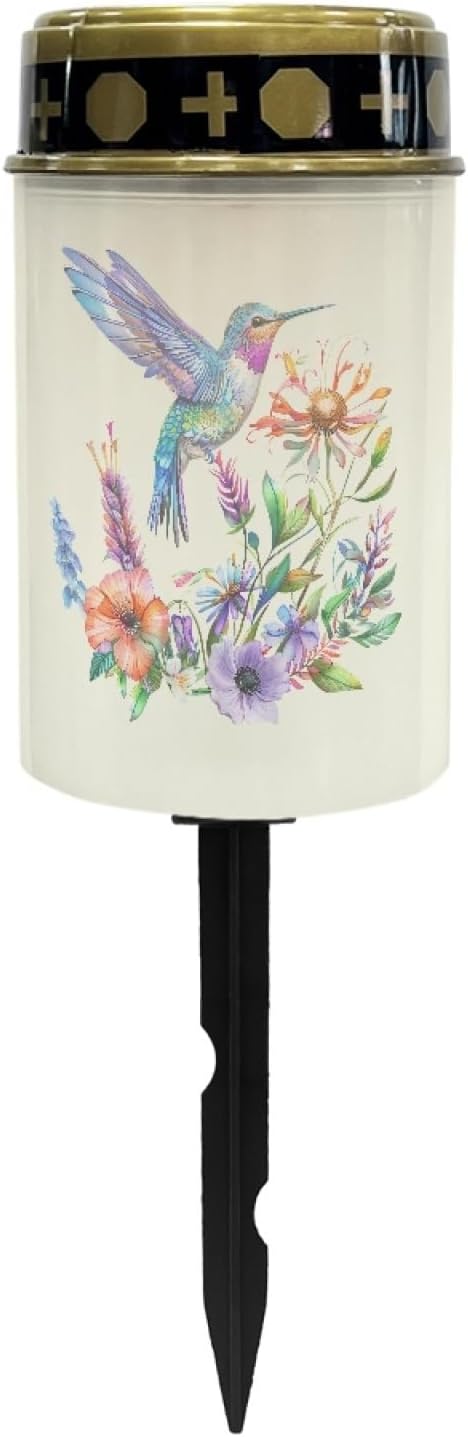 Outdoor Solar Garden Lights Waterproof Pathway Lights Stake Lights Outdoor Decorations for Patio/Yard/Driveway Walkway Lights Hummingbirds Floral Flameless Outdoor Table Lamp