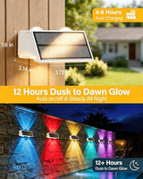 Solar Fence Lights Outdoor, 2 Pack Fence Solar Lights Waterproof