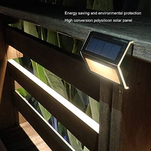 Walfront Solar Step Lights, LED Outdoor Stair Lights, Stainless Steel, Warm White, IP65 Waterproof, 4 LED, for | Lumora
