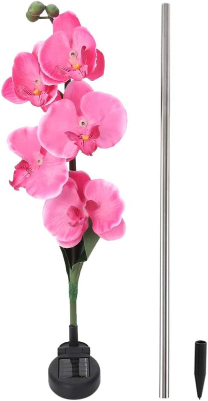 Yosoo Garden Solar Lights Moth Orchid Shape Solar Light-Activated LED Pathway Light for Lawn Garden Courtyard