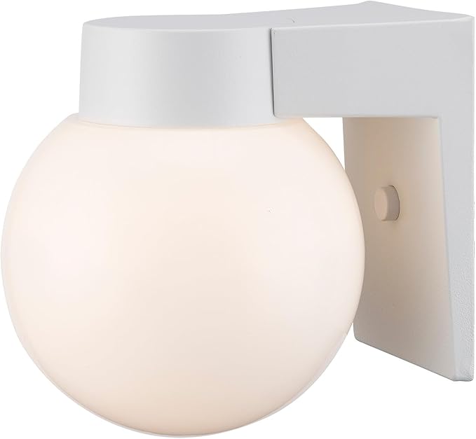 TRANS GLOBE Imports 4800 WH Transitional One Light Wall Lantern from Pershing Collection in White Finish, 7.00 inches