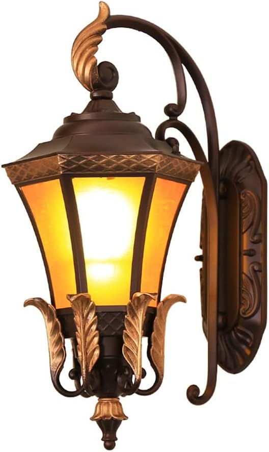 Wall Light Fixtures Outdoor Vintage Porch Lights E27 Wall Sconce Waterproof Garden Wall Lamp Retro Wall Lantern with Glass Shade for Entryway Porch Cafe Patio House