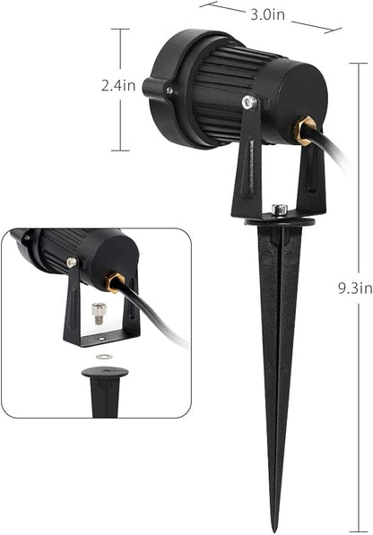 2 Pack HalloweenWaterproof UV LED Blacklight Landscape Lights, Outdoor Plug in Black Light Spotlight for Pathway Light Plug Spike Stand Garden, Yard, Lawn, Halloween, Party Decorative Lighting