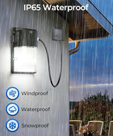 CINOTON 30W LED Wall Pack Light, 6Ft US-Plug, Dusk to Dawn Sensor, 2 Pack