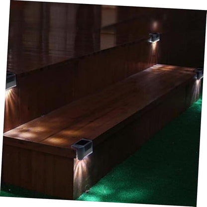 TEHAUX 6PCS Solar Step Lights Waterproof Outdoor Stair LED Lighting for Deck Railing Solar Garden and Path Lights