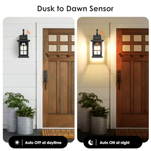BesLowe 2-Pack Dusk to Dawn Outdoor Wall Light Fixtures, 100% Aluminum