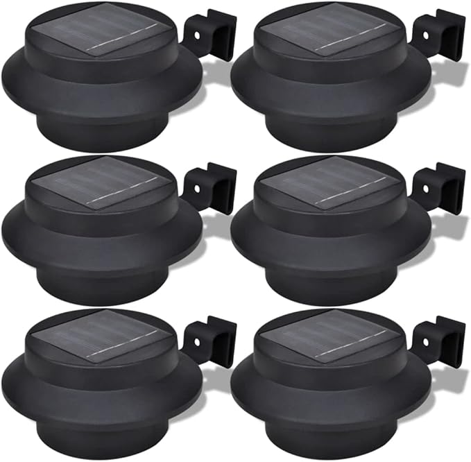 6-Pack Solar Pathway Lights Outdoor, Black Sturdy Plastic, 4.7x4.7x2.5in, Garden Solar Powered Waterproof Yard Lights for Walkway