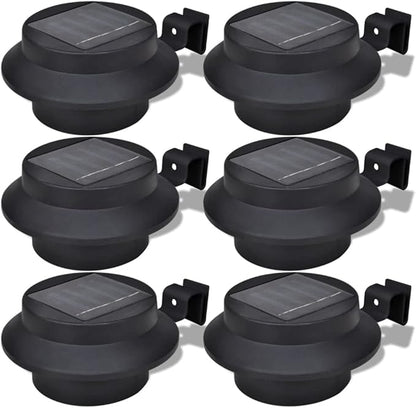 6-Pack Solar Pathway Lights Outdoor, Black Sturdy Plastic, 4.7x4.7x2.5in, Garden Solar Powered Waterproof Yard Lights for Walkway