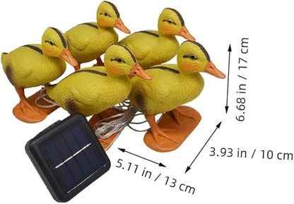 Lurrose Solar Powered LED Garden Duck Path Lights, 5-Set Outdoor Lawn Stake Lamps for Yard and Patio Decor, Waterproof Solar Lawn Lighting for Garden Pathway