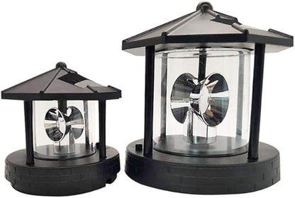 YWBL-WH LED Solar Powered Lighthouse Lamp 360 Degree Rotating Landscape Lamp Outdoor Lights for Home Garden Yard Decor