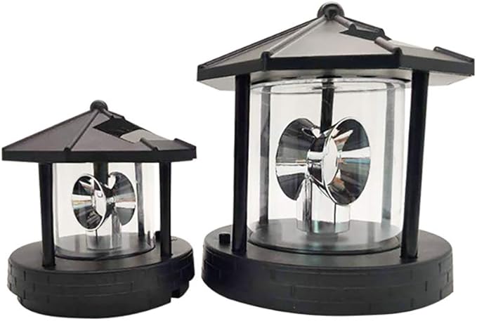15 * 15 * 17cm Solar Lighthouse Rotating Light, Led Rotating Lighthouse Beacon Lamp Rotating Outdoor Decorative | Lumora