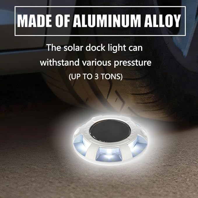 6 Pack Solar Driveway/Solar Deck Marine/ LEDs Dock Lights Solar Powered Warning Step Light Outdoor Waterproof with | Lumora