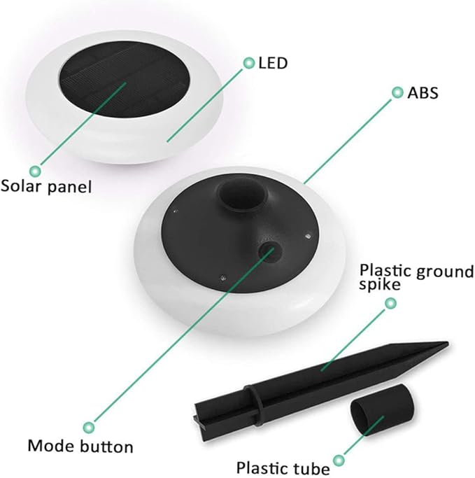 Angoily RGB Solar Ground Plug Light Colorful Outdoor Pathway Lamp for Garden Driveway Durable Landscape Light Easy Installation for Courtyards Parks