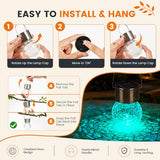 GIGALUMI Solar Hanging Lights Outside Solar Christmas Decoration Light 24Pc