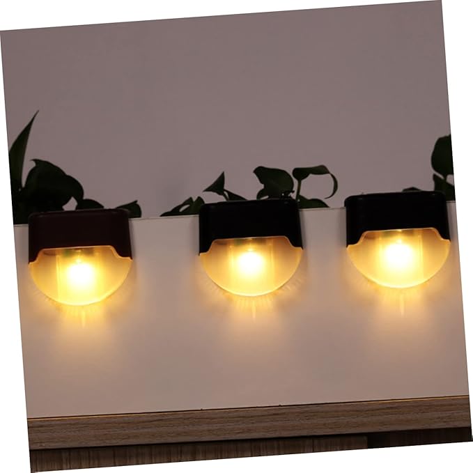 Solar Powered Stair Lamp Warm LED Outdoor Handrail Fence Light Easy Install Weather Resistant