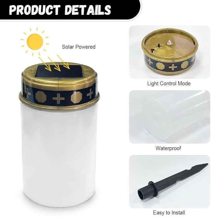 Cute Yak Solar Powered Cemetery Memorial Light - Solar Grave Light with Cemetery Decorations - Outdoor Path Light | Lumora