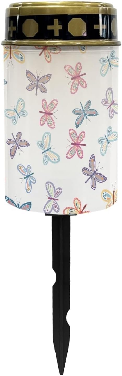 Watercolor Butterfly Solar Garden Lights Outdoor Solar Floral Lights LED Solar Lantern for Yard,Patio,Driveway,Home Solar Stake Lights Flameless Lights,Birthday Decoration