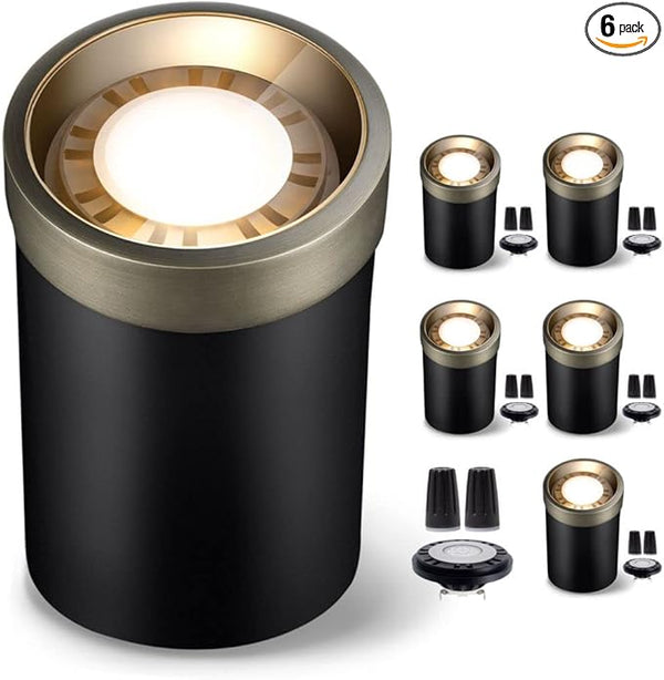 Gardenreet Landscape Well Lights Outdoor - Brass Low Voltage Weatherproof In Ground Lighting, 12V LED Directional | Lumora