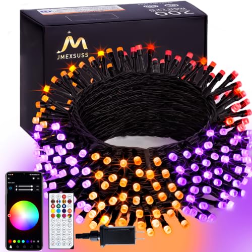 JMEXSUSS Color Changing String Lights for Halloween, 66ft 200 LEDs, RGB