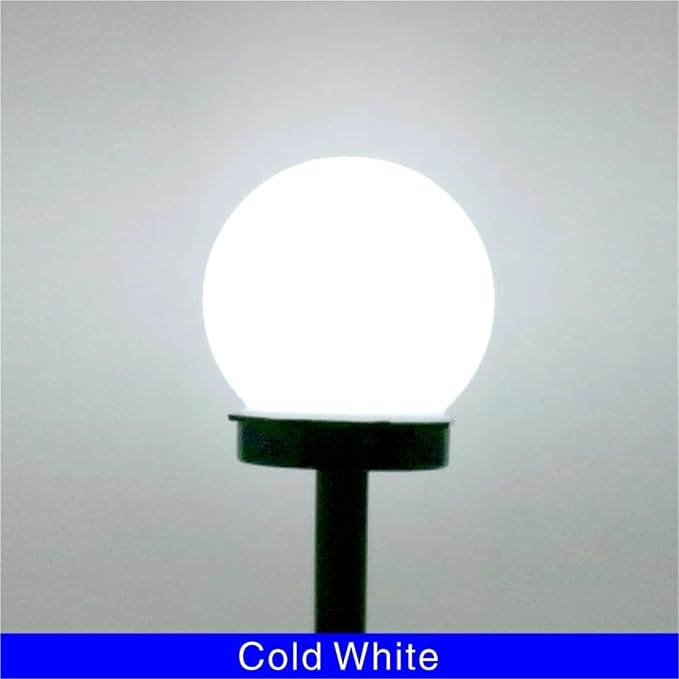 Solar Pathway Lights, Round Ball Outdoor Garden Lamps, 2/4/6/8Pcs Waterproof Landscape Lighting for Yard & Lawn(Cold White,6 PCS)
