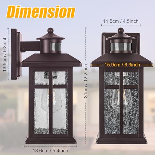 Motion Sensor Outdoor Lights Bronze 2 Pack Dusk till Dawn Outdoor Lighting