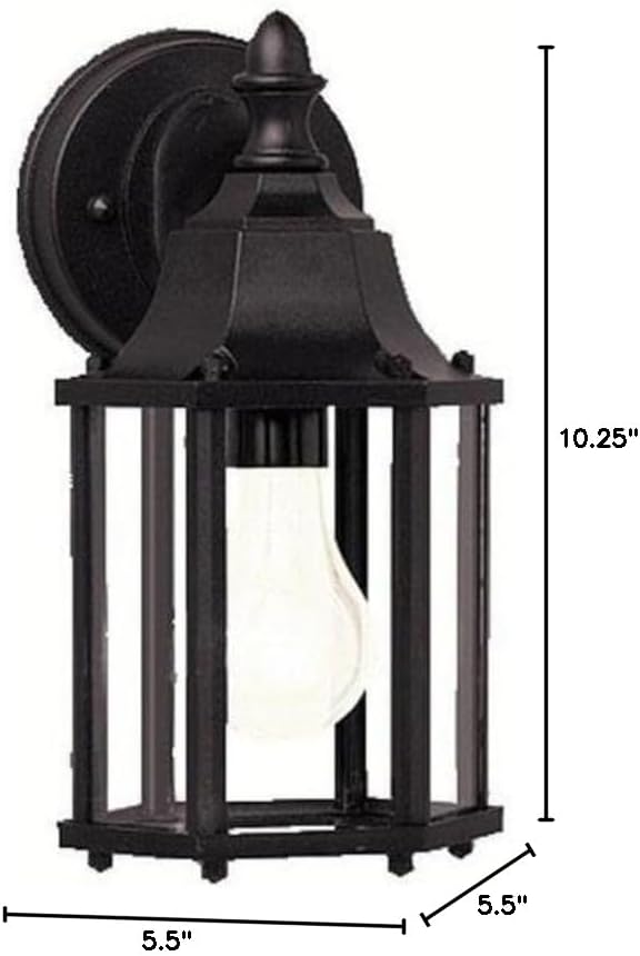 Kichler Chesapeake 10.25" 1 Light Outdoor Wall Light with Clear Beveled Glass in Black