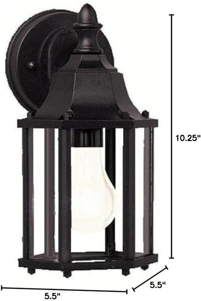 Kichler Chesapeake 10.25" 1 Light Outdoor Wall Light with Clear Beveled Glass in Black