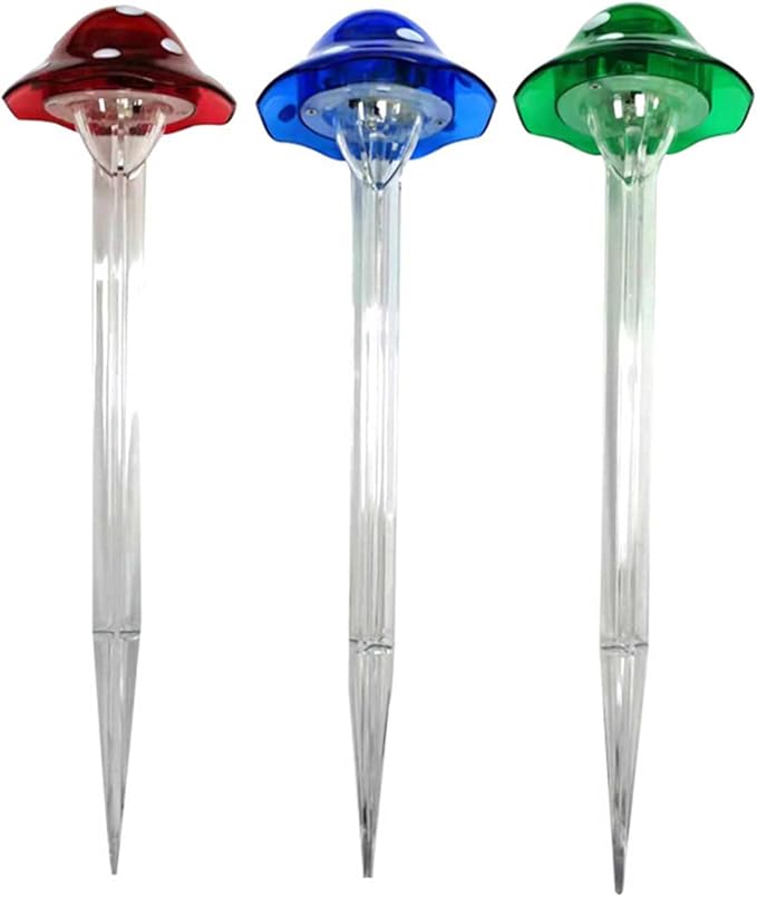 3pcs Solar Powered Simulation Mushroom Stake Lights, Outdoor Save Energy Garden Ground Light Ornament for Yard Patio Lawn Park Footpath Villa Decoration(#1)
