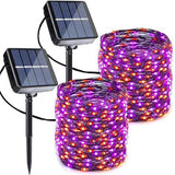 Joomer Orange Purple Halloween Solar String Lights,2 Pack Total 80FT 240LED