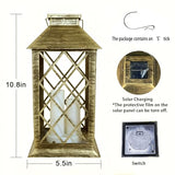 Solar Outdoor Lantern 3 LED Flickering Flameless Candle Decorative Lights