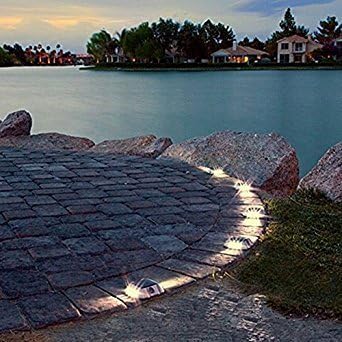 Solar Deck Lights 4 Pack LED Dock Lights for Walkway, Stair and Step - Cast Aluminum - Outdoor Path Light | Lumora