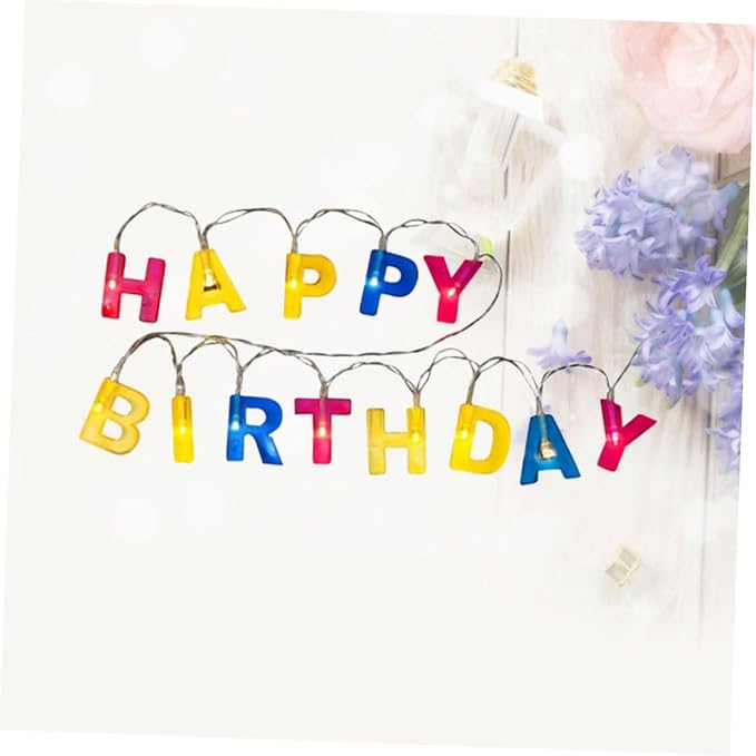 Unomor 1set Led String Lights Letter Style Birthday Lamp String for Home Party Decorations Warm Festival Lights for | Lumora