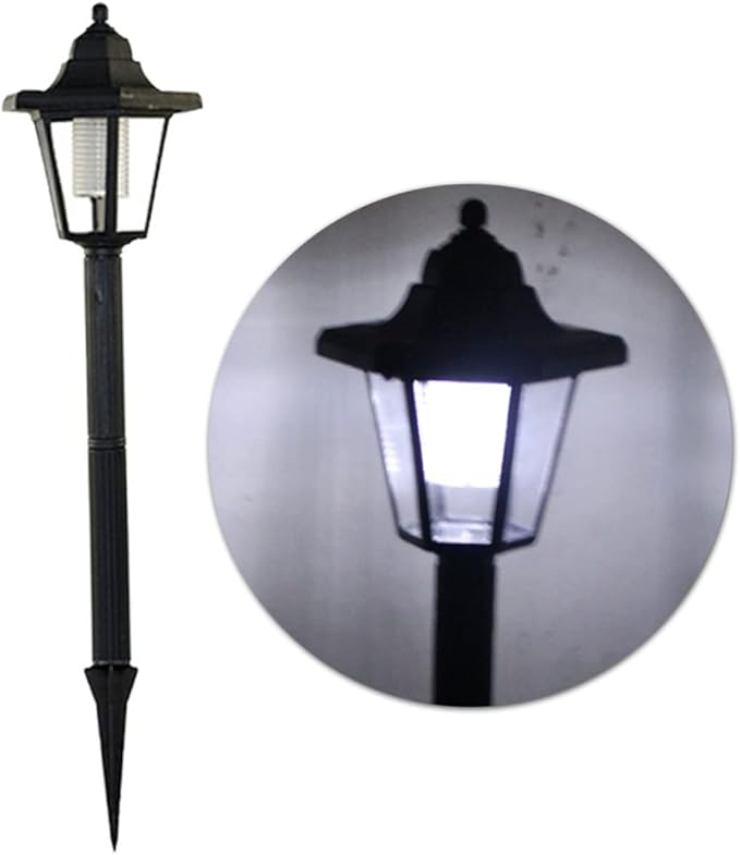 DOITOOL 2 Pcs Solar Powered LED Pathway Lights Hexagonal Outdoor Garden Lawn Landscape Lighting White Light for Patio Walkway