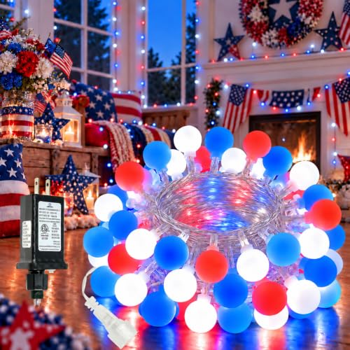 Connectable 43FT 100LED Globe String Lights Indoor, Christmas Lights