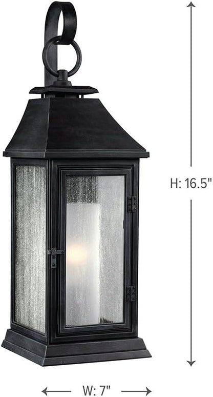 Generation Lighting-Sean Lavin-One Light Outdoor Wall Sconce in Transitional Style-7 Inch Wide by 16.5 Inch Tall-Dark We