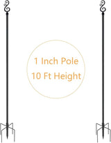 10 Ft Height 1 Inch Diameter String Light Poles StringLight Stand with Hooks Metal Poles for Outside Patio Yard | Lumora