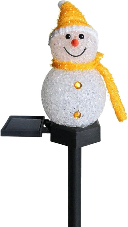 Solar Garden Lights Snowman Solar Christmas Light,Waterproof Snowman Shape Outdoor Solar Garden Stake Light,Decorative Solar Pathway Light LED Snowman Light for Patio Yard (Color : Orange)