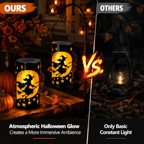 Halloween Decorations Outdoor Witch Lanterns, Solar Halloween Witch Decor