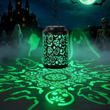 Halloween Decorations Outdoor Scary Skull Solar Lantern Green Light