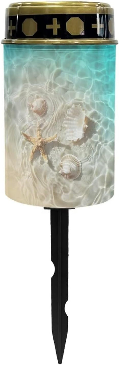 Starfish Outdoor Tent Lights Shells Solar Light for Camping Beach Outside Solar Lights for Yard Waterproof Solar Exterior Lights for House Outdoor Light Solar Powered