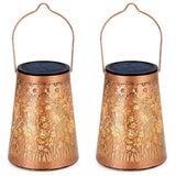 LeiDrail Hummingbird Solar Lanterns, Hanging Garden Lights, 2 Pack, Copper