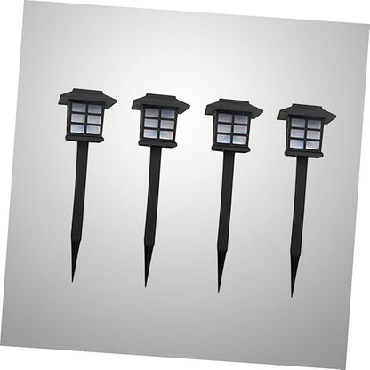 NUOBESTY 4 Pcs Solar Powered Pathway Lights Outdoor LED Spike Lights Warm for Garden Walkway Lawn Patio Driveway Easy Installation