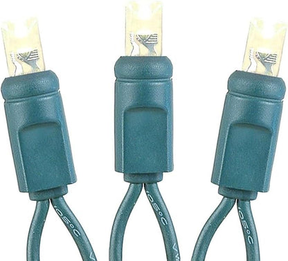 Novelty Lights 34ft 100 LED Coaxial Christmas Mini Lights, Warm White on Green Wire, 4" Spacing, Commercial Grade Indoor/Outdoor Holiday Light String, Power Supply Sold Separately
